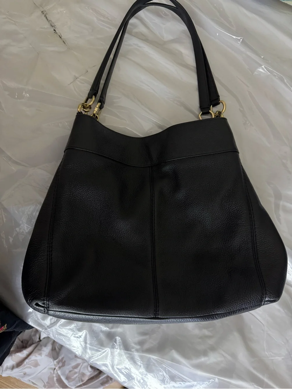 Coach Lexy Black Leather hobo Shoulder bag